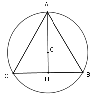 Tính độ dài cạnh của tam giác đều nội tiếp (( (O;R) ) ) theo (R