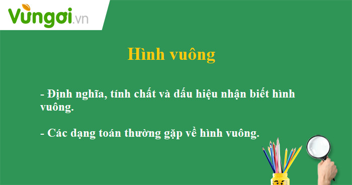 Định nghĩa hình vuông là gì Công thức tính chu vi diện tích