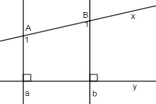 Cho hình vẽ sau: Biết (a vuông góc y, ,b vuông góc y, ,góc ((A_1