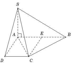Cho hình chóp (S.ABCD ) với đáy (ABCD ) là hình thang vuông tạ