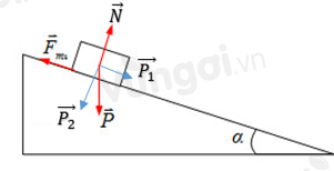 Muốn kéo một vật có trọng lượng P  1000N chuyển động đều lên 1 mặt phẳng  nghiêng góc 60 độ so với đường thẳng đứng người ta phải dùng 1 lực F  vectơ có